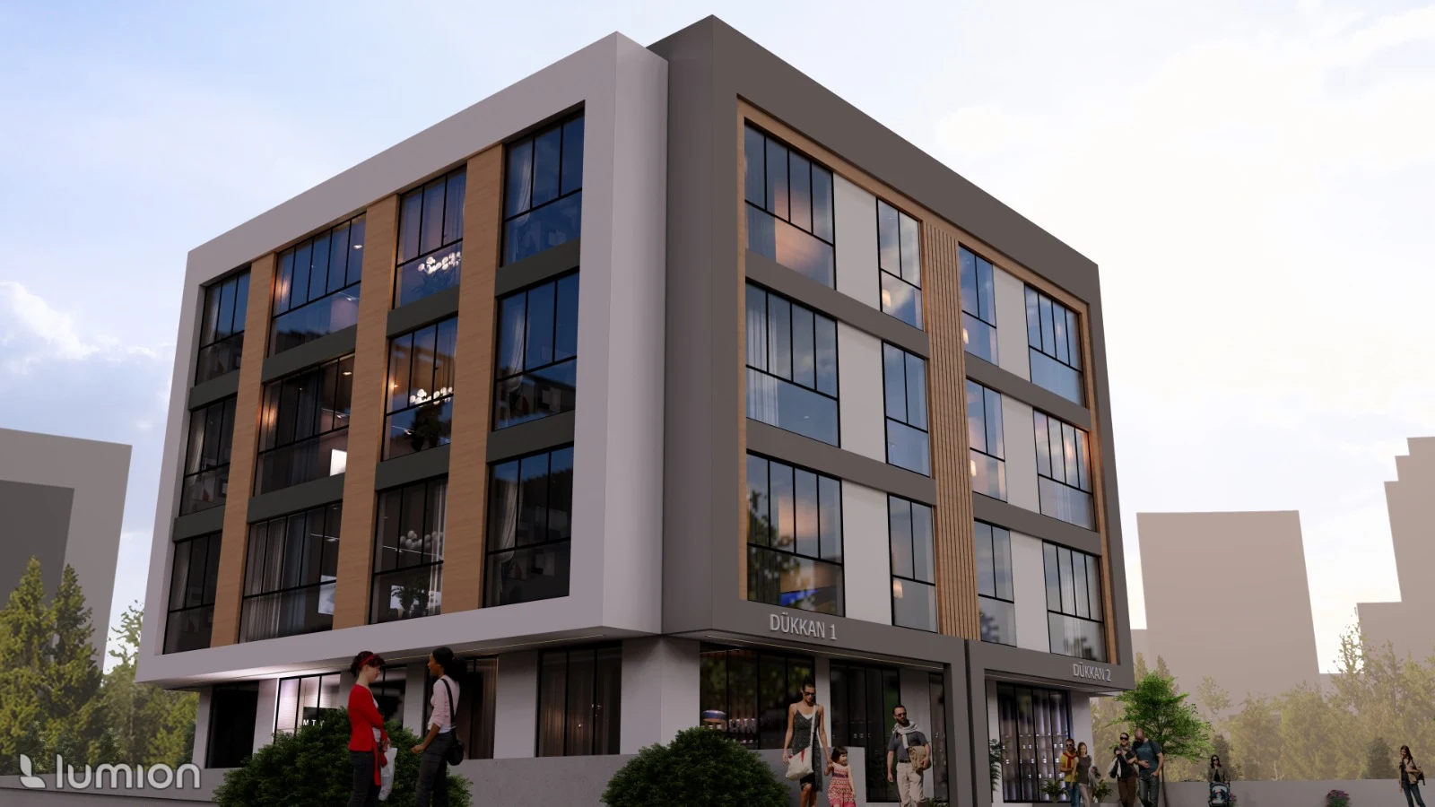 Dr Plaza modern dış cephe mimari görünümü